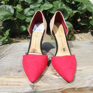 Chinese Laundry Ruthy pointed tan and red heels